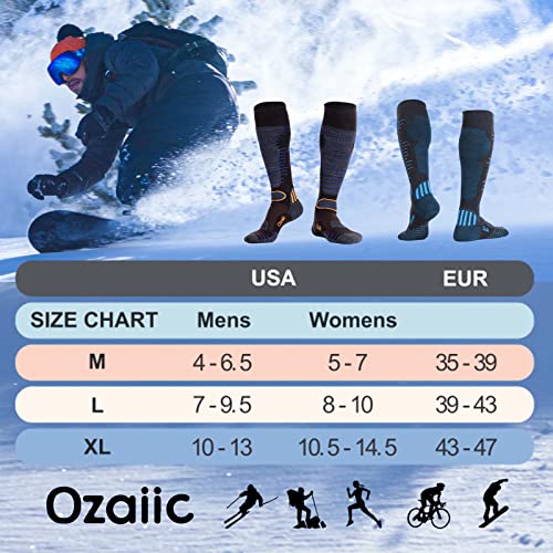Merino Wool Ski Socks Mens Womens 2 Pairs For Skiing, Snowboarding, Thermal Knee High Winter Warm Sports Performance Socks #TOP1