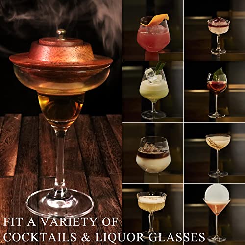 Cocktail Smoker Kit With Torch - 4 Flavors Wood Chips, Whiskey Infuser for Old Fashioned Drinks - Bourbon Gifts for Men, Dad (No Butane)