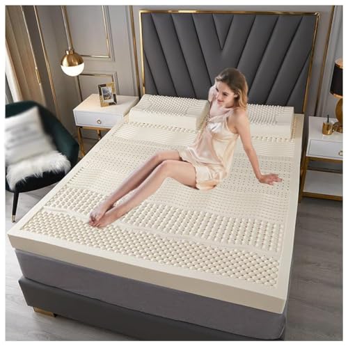 Colchón De Látex 100% Látex Medio/Suave 7 Zonas Ortopédicas Colchón De Colchón Extraíble, Colchón De Látex Natural,7.5cm,190x190cm(75x75in)