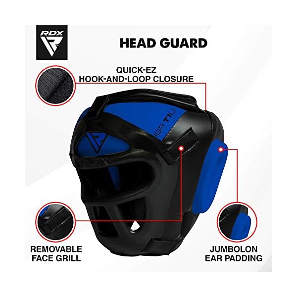 RDX-Headgear-for-Boxing-MMA-Training-Head-Guard-with-Removable-Face-Grill-Cheeks-Ear-Mouth-Protection-Helmet-for-Muay-Thai-Grappling-Sparring-Kickboxing-Karate-Taekwondo-Martial-Arts RDX Boxing Headgear MMA Muay Thai, Removable Face Grill, Head Gear for Sparring Grappling Martial Arts Kickboxing Taekwondo Karate BJJ Training