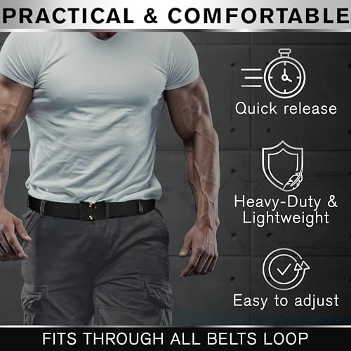TECEUM Tactical Belt – Heavy-Duty & Quick Release – Military, Work, Rigger, Duty & Utility Belt for Men4