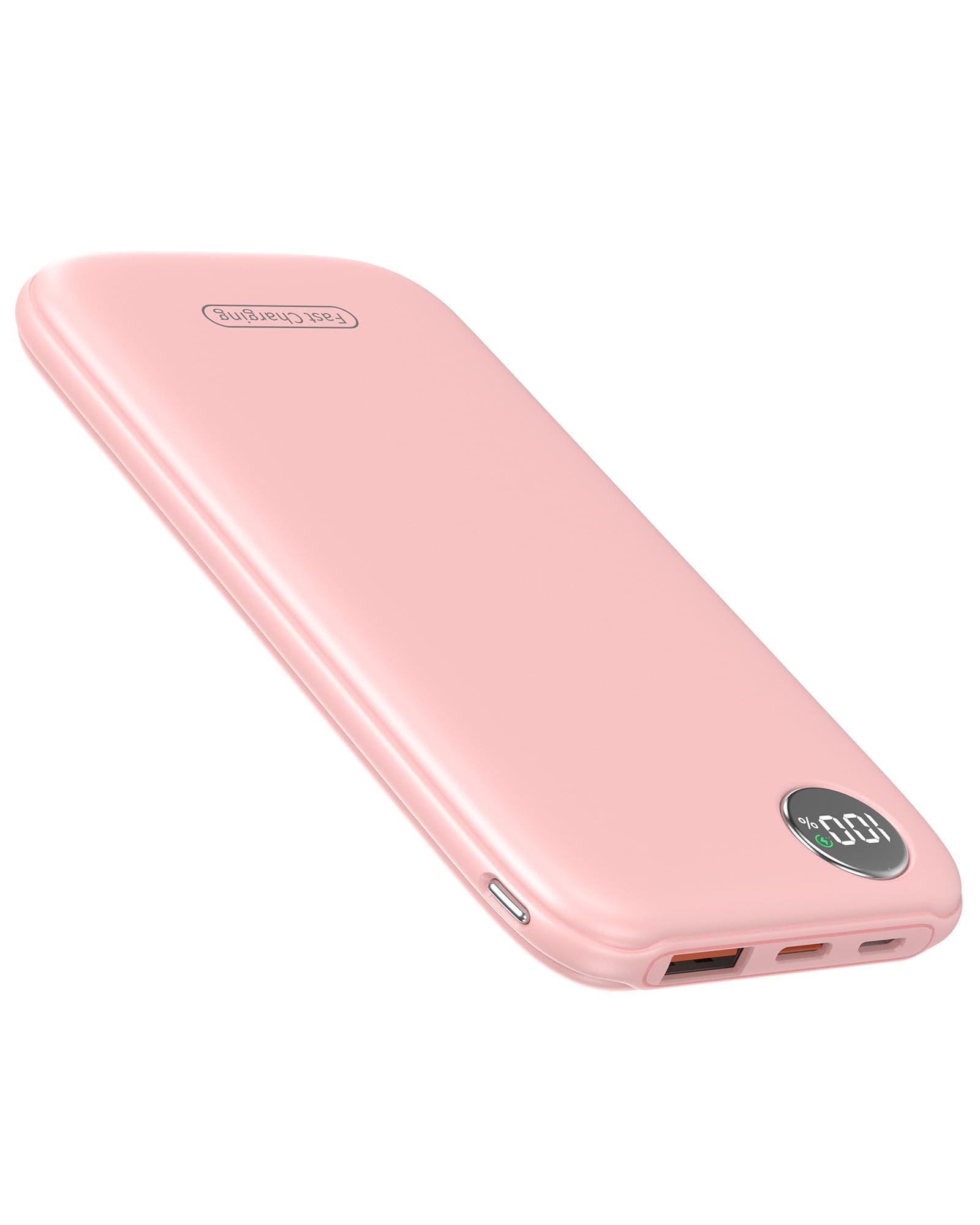 Power Bank, 22.5W 10000mAh Ricarica Rapida Caricatore Portatile iphone, QC 3.0 USB C Powerbank Potente, Batteria Esterna Display LED per iPhone 16 15 14 13 12 Pro Max Mini Plus Android (Rosa)
