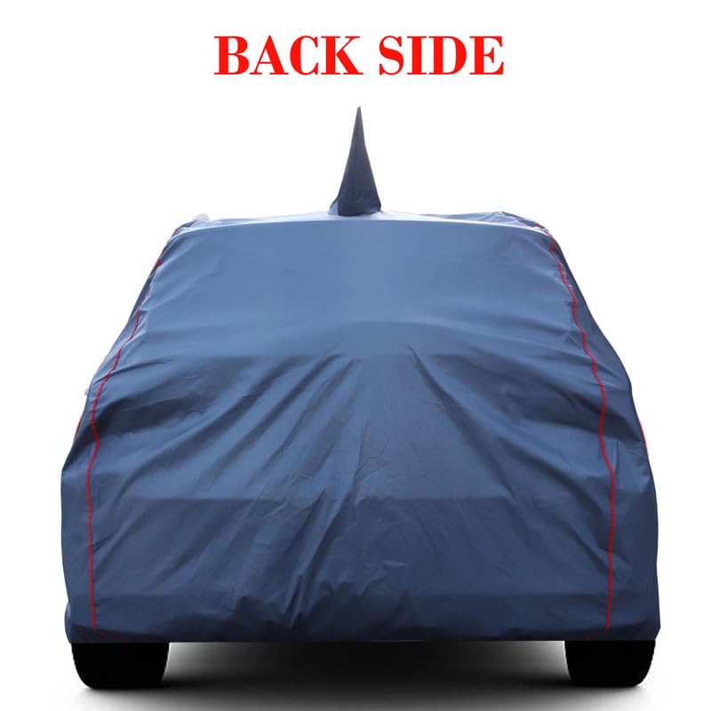 Image of Waterproof Car Body Cover Compatible for Baleno with Mirror Pockets, Scratchproof Car Cover Red Pipein Design Dust-Proof Sun Protection (Grey) LGWP6252