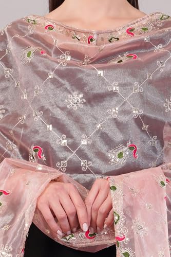 Soft Shimmer Net Embroideerd Dupatta, Lightweight and Sheer Shawl, Scarf, Wrap4