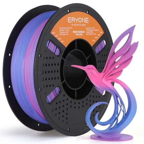Image of ERYONE Matte PLA Lite Rainbow 3D Printer Filament, Berry Color Changing Filament 1.75mm, Multicolor PLA for 3D Printing, Gradient 1KG Spool (2.2 lbs) Fit Most FDM Printers