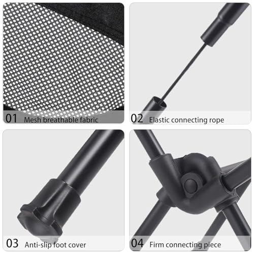 Silla plegable portátil para camping Wind Tour para uso al aire libre malla negro miniatura 7