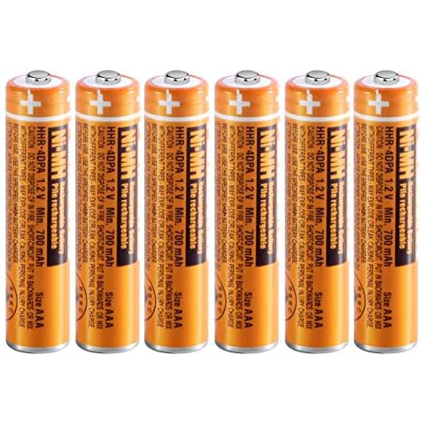 6 Pack HHR-4DPA NI-MH AAA Rechargeable Batteries for Panasonic 700mAh 1.2V AAA Rechargeable Battery for Cordless Phones Cover