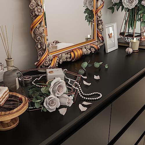 Hitow 9 Drawer Dresser for Bedroom with Deep Drawers, Large Floor Wood Dressers & Chest of Drawers Handle Free, Modern Black Long Dressers for Closet Living Room (63\" W x 15.7\" D x 31.5\" H)