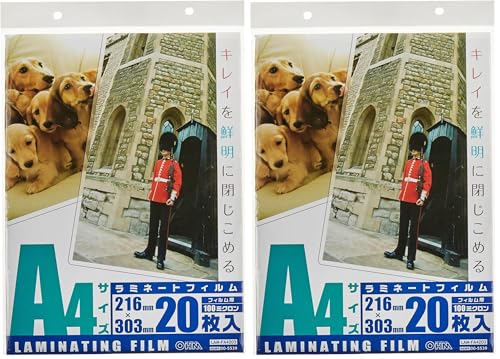 �I�[��(OHM) �I�[���d�@ 100�~�N�������~�l�[�^�[�t�B����20�� A4 LAM-FA4203 (× 2)