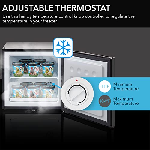 Image of Whynter Upright Small Freezer Mini Freezer with Lock for Bedrooms, Dorms, Garages, Offices CUF-110B, Black Energy Star, 1.1 Cu Ft