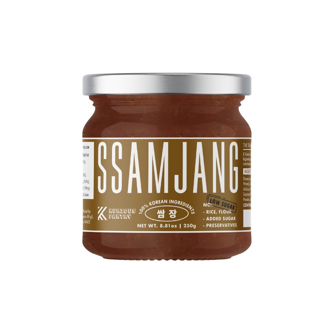 K Kurious Pantry Ssamjang, Seasoned Soybean Paste, Korean BBQ Essential, Barbecue Dipping Sauce, Mix of Gochujang & Deonjang, No Flour, No Added Sugar, No Preservatives, 8.81 OZ