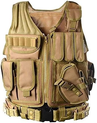 600D Tactical Outdoor Vest for Adults S-XL Breathable and Adjustable for Training and Sports
