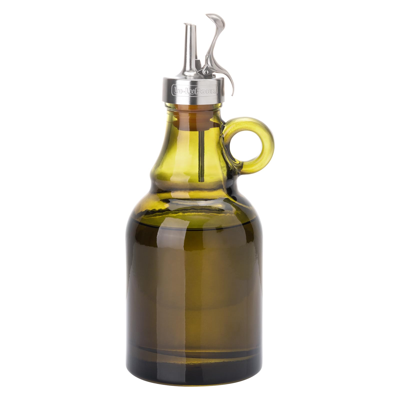 Photo 1 of Lu-lupour 500ml Green Olive Oil Dispenser Bottle,17oz Glass Oil and Vinegar Cruet with Pourers and Funnel,Oil Bottles for Kitchen, Dispenser Bottle with Drip Free Spouts