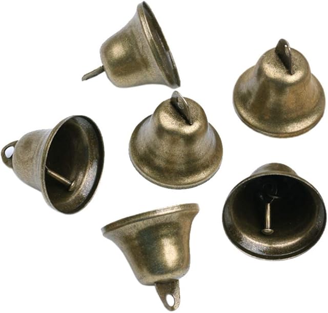 MILISTEN 10pcs Christmas Craft Bells Vintage Jingle Bells Bronze Tone Bells Xmas Tree Hanging Pendant Decoration for Wind Chimes Dog Doorbell Making Xmas Crafts Supplies 38mm