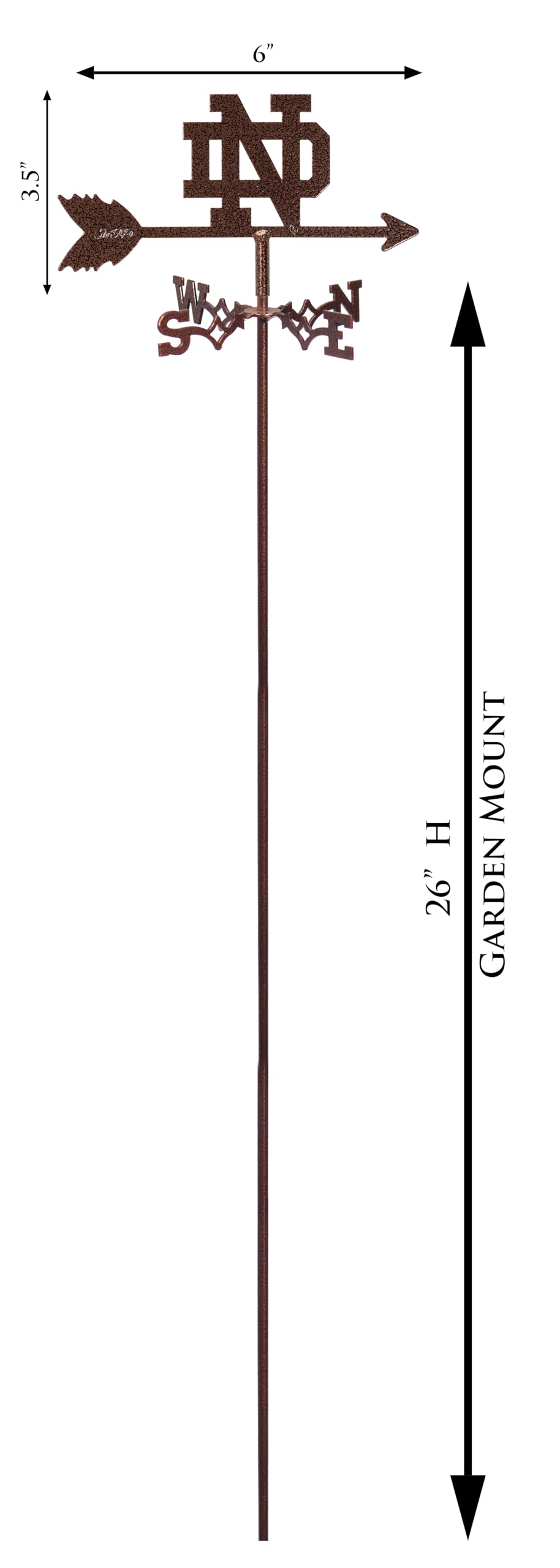 Notre Dame Fighting Irish Mini Flower Pot Weathervane