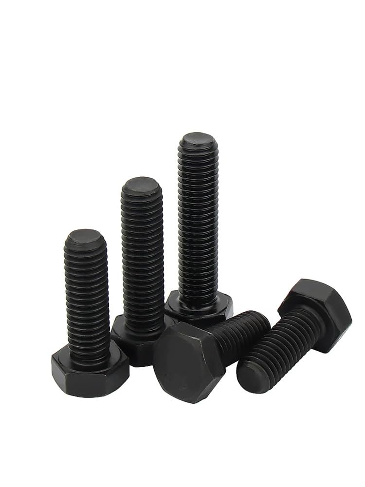 M7 noir 8,8 boulons à tête hexagonale en acier pas de vis 1,0 (50,M7-1.0 x 12mm)