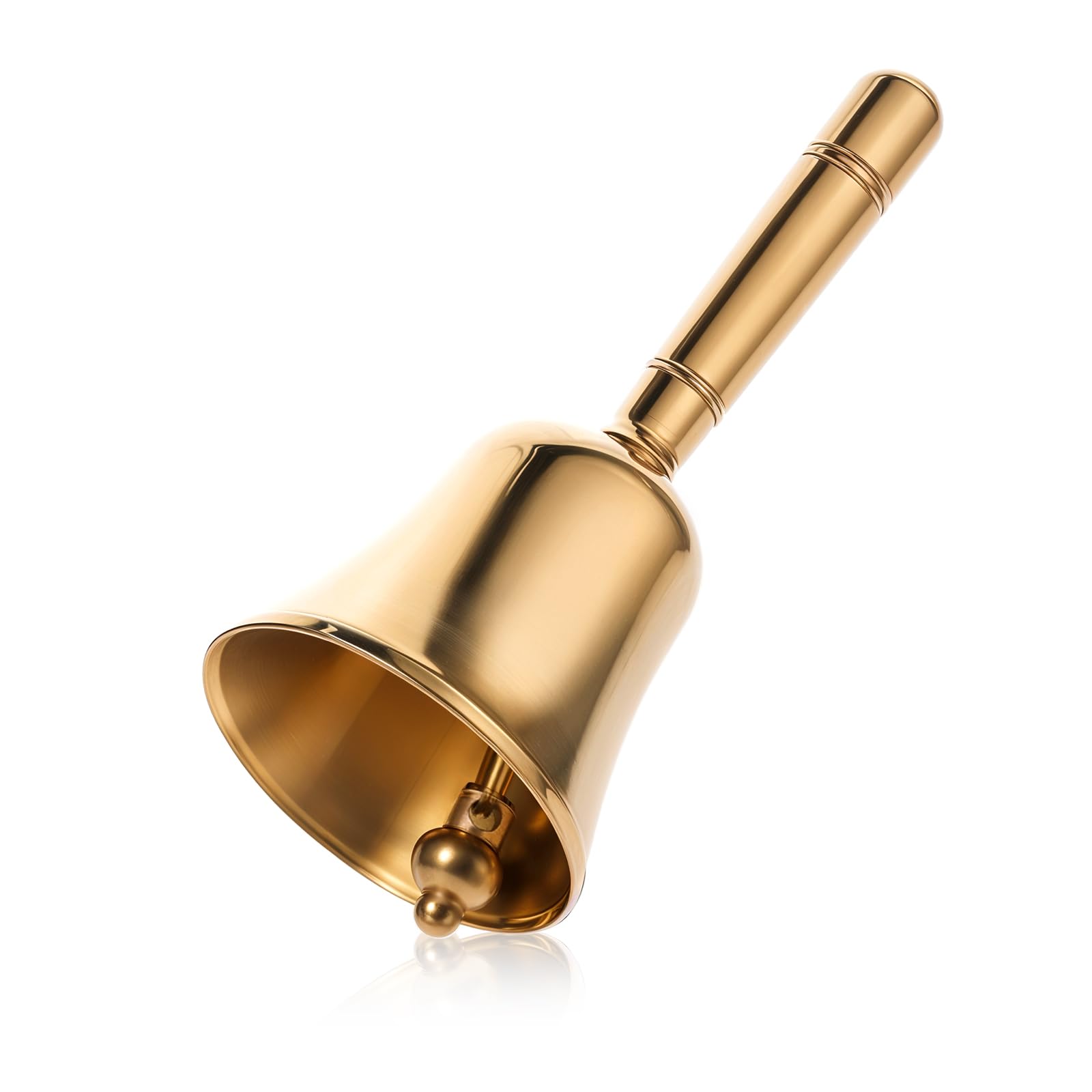 Super Loud Solid Brass Hand Call Bell, Classroom Bell for Teachers Dinner Bell Hand Service Bell for Seniors Bedside Meditation Bell Small Teacher Bells for Weddings Christmas School Service Crafts
