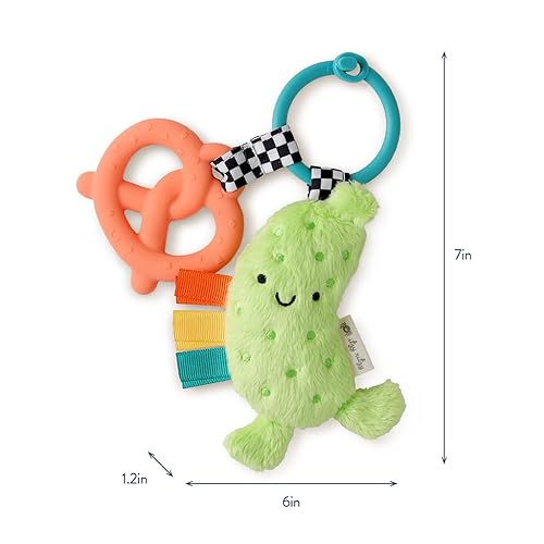 Miniatura 7 de Itzy Ritzy Juguete Infantil y Mordedor - Juguete de Dentición para Bebés Itzy Pal Incluye Mantita de Apego, Sonido Crujiente, Cintas Texturizadas y