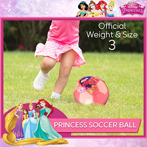 Disney Princess Soccer Ball, Hibiscus Design Youth Kids Mini Soccer Ball, Coral, Size 3 #TOP1