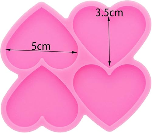 Miniatura 6 de 2 moldes de silicona de resina cuadrada de corazón para placa de identificación molde de resina epoxi para hacer joyas y colgantes agarre de