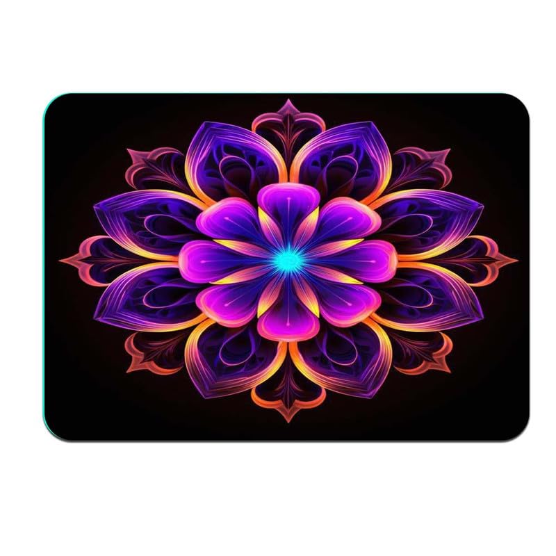 Image of Shivor Gaming Mouse Mat | Artistic Desktop Setup Printed Mandala Design | Multicolor Petal Pattern Surface | Smooth Control | Non Slip Rubber Base Stability | Compatible with Laser Optical Mice