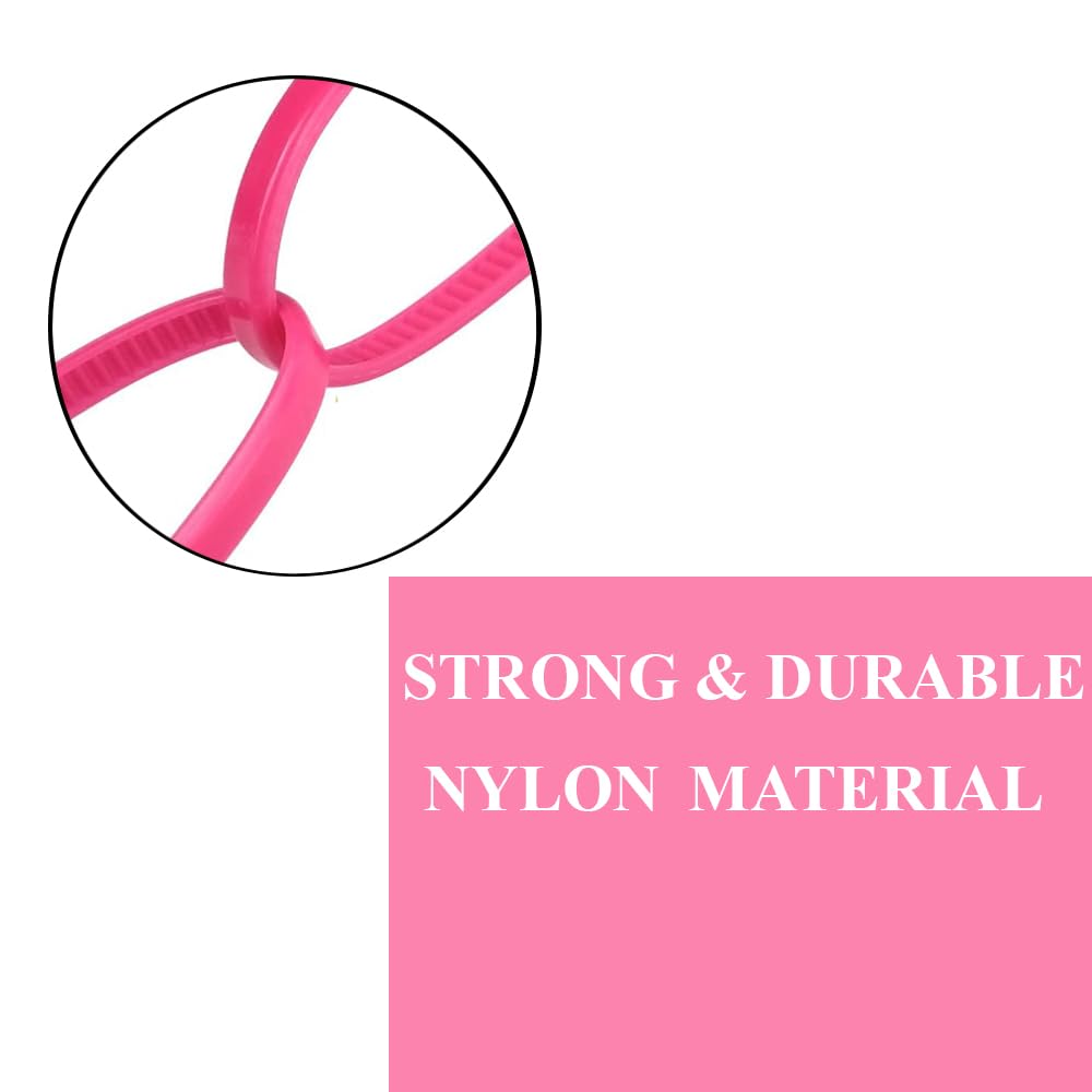 KafTon Fluorescent Cable Ties Pink Premium Nylon Plastic Cable Ties (100, 100mm x 2.5mm) - Image 3