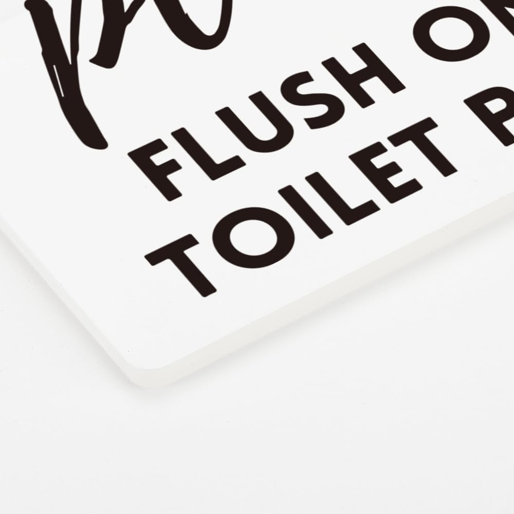 5x3 Sign Please Take Off Your Shoes Sign Do Not Flush Sign For Bathroom | White ...