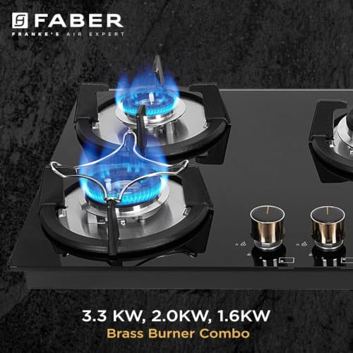 Image of Faber Hob 90 cm 5 Burner|Auto-Ignition|Spillage Proof|Brass Burners|Metal Knobs|Pan Support|2yrs on Burner,5 Yrs Warranty on Valve & Glass|2Yrs Comprehensive warranty|HOB SUPERIA HT905 BR AI IN