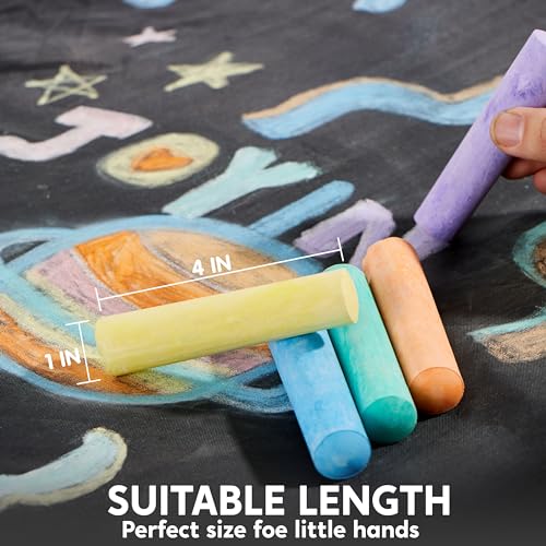 Image of JOYIN 60 PCS Sidewalk Chalk Set (10 colors), Non-Toxic Washable Outdoor Jumbo Chalk Set for Painting on Chalkboard, Art Play and Playground Toy