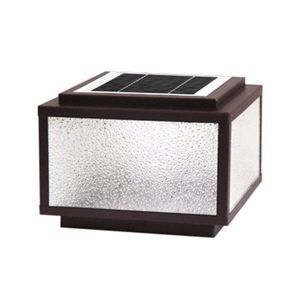 Solar Powered Pillar Lamp Lawn Column Pedestal Light with Clear Glass Modern Solar Pillar Table Light with 4