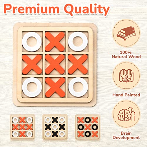 Juego de Mesa Tic Tac Toe de Madera 6 Piezas miniatura 2