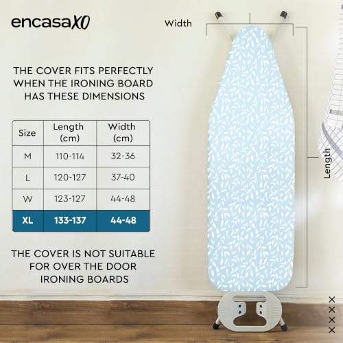 Image of Encasa XO Iron Board Covers, X-Large, Laminated Thick Fiber Pad, 135x45 cm