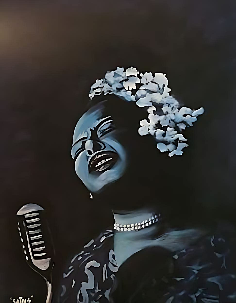 Black Art - African American Art - Billie's Blues by James St. Clair - 20 x 16 inches - Positive Black Images Wall Decor - Black Jazz Art - Black Art Paintings - African American Lithograph Art Prints