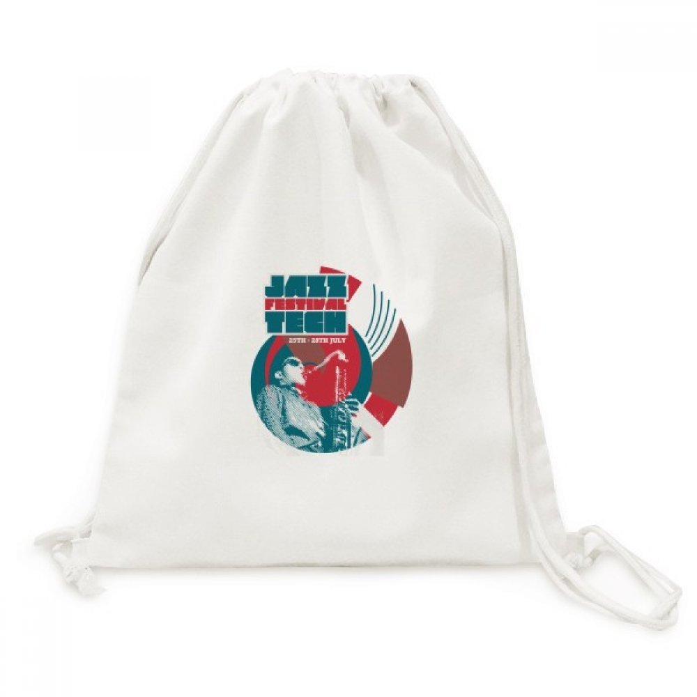 Jazz Festival Tean Music Pattern Backpack Canvas Drawstring