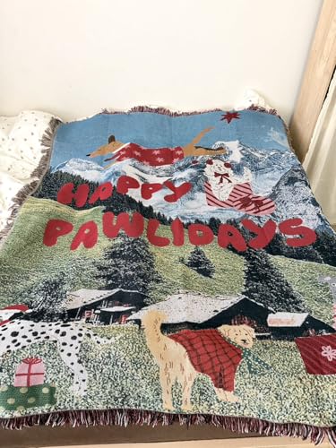 Happy Pawyliday �k���� ���j�[�N �f�U�C�� ���� �C������� �}���`�J�o�[ �u�����P�b�g �C �؍����̃C���e���A�C �x�b�h�J�o�[�C (130X160cm)