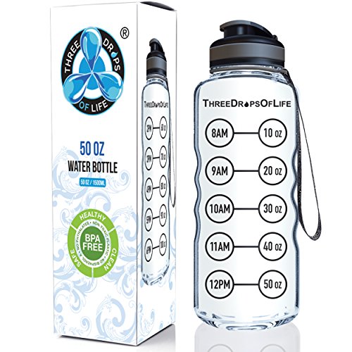 50oz Sport Water Bottle - Best for High Capacity Hydration - Clear Tritan