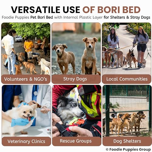 Image of Foodie Puppies Pet Bori Bed for Stray Dogs and Puppies | With Waterproof Plastic Layer Protects Filling of Shredded Cloth from Getting Wet | Comfortable Resting Gunny Bag for Shelters (85 x 59 x 12cm)