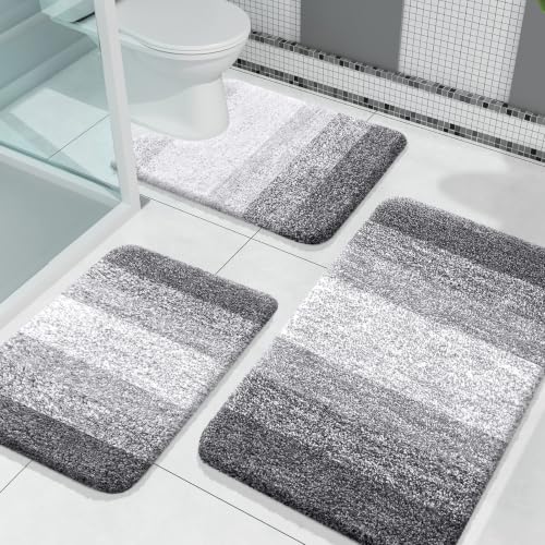 OLANLY Bathroom Rugs Sets 3 Piece