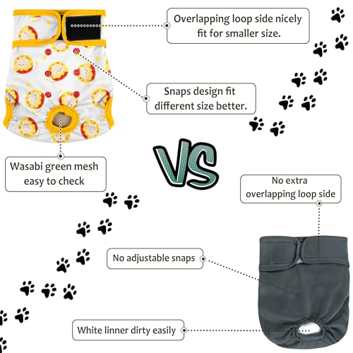 Image of Female Dog Diapers - Premium Reusable Diapers for Doggie in Heat - Highly Absorbent for Pet Incontinence with Adjustable Snaps Rabbit, XL