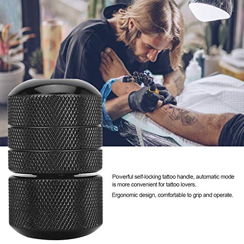 Knurled Tattoo Grip 30Mm, Auto Lock Stainless Steel Tattoo Machine Grip(Black) #TOP7
