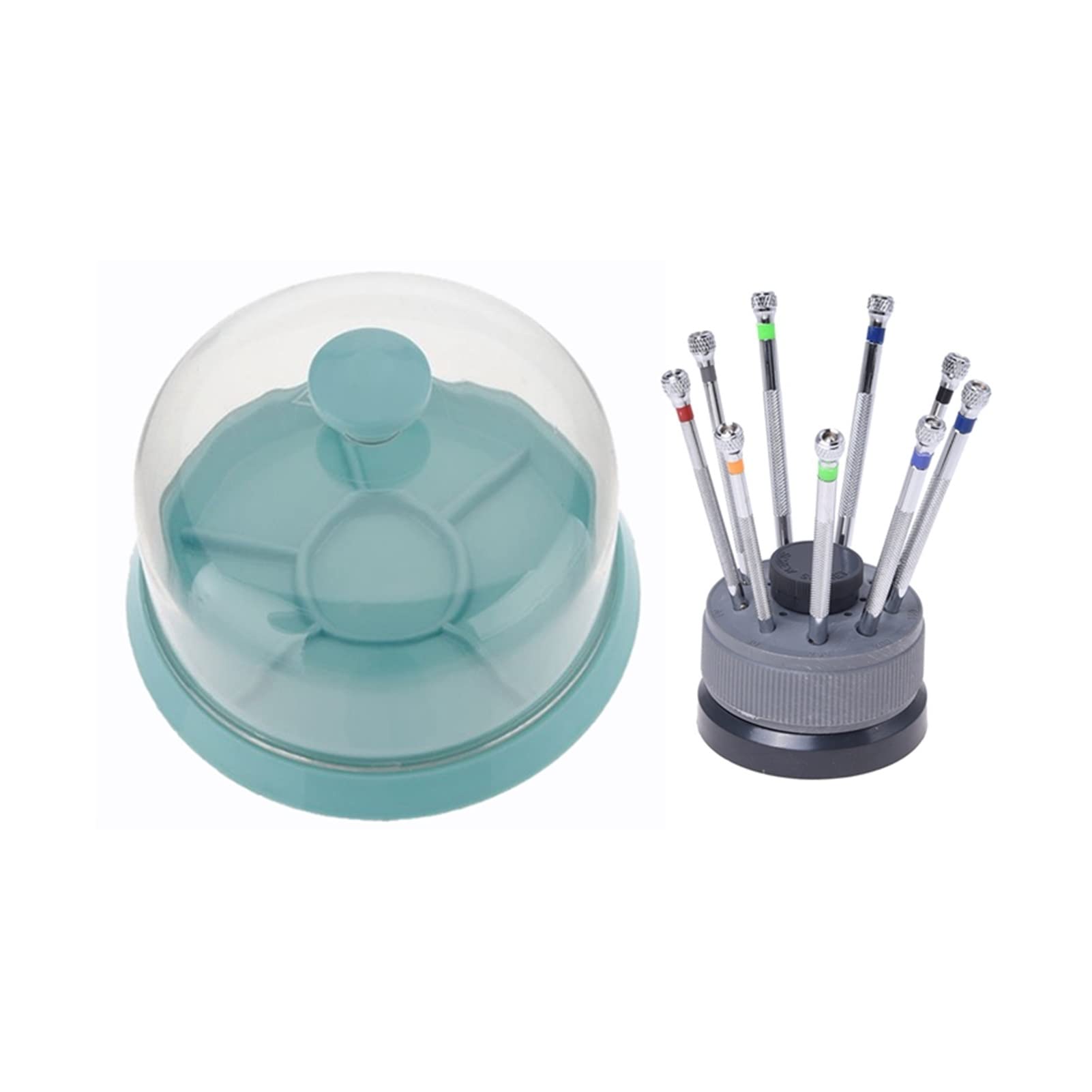 Kit avec 9 Tournevis, 9 Lames de réserve de Montre, Outils d'horloger et 1 Outil de réparation de Mouvement de Montre, Couvercle Anti-poussière, Outils de réparation de Montre