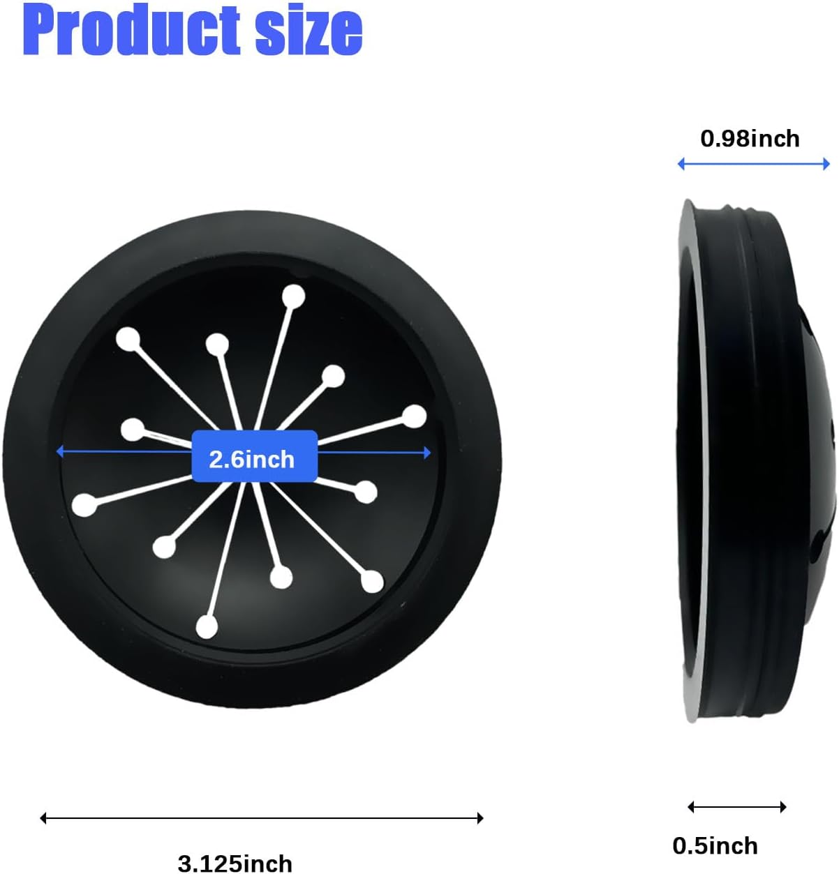 3-1/8 Inch Garbage Disposal Splash Guard and Sink Stopper, Universal Rubber Stopper Fits Waste King, Whirlaway, Sinkmaster, GE Models (1+1)