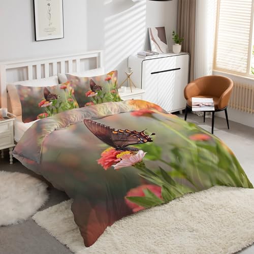 Parure de lit papillon 90x190 en microfibre premium douce