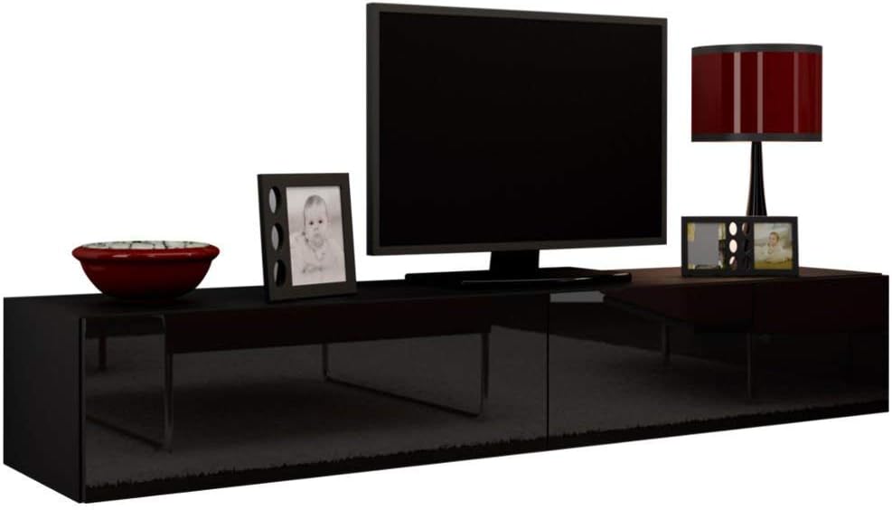 180 tv media units/floating tv unit/tv entertainment center Color black and black