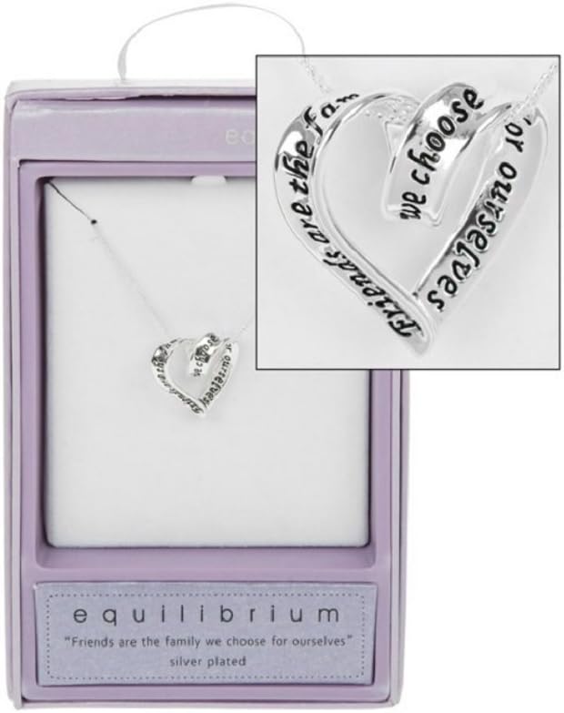 Equilibrium Silver Plated Coiled Message Heart Necklace Friend