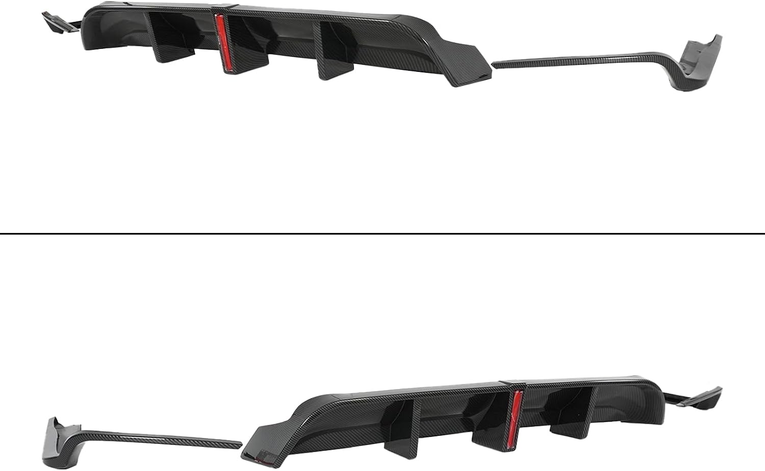 Rear Diffuser Lip with LED for Toyota Camry SE XSE 2018 2019 2020 2021 2022 2023 2024 8th 8.5th Rear Bumper Diffuser+ Corner Extension (Carbon Fiber Print)