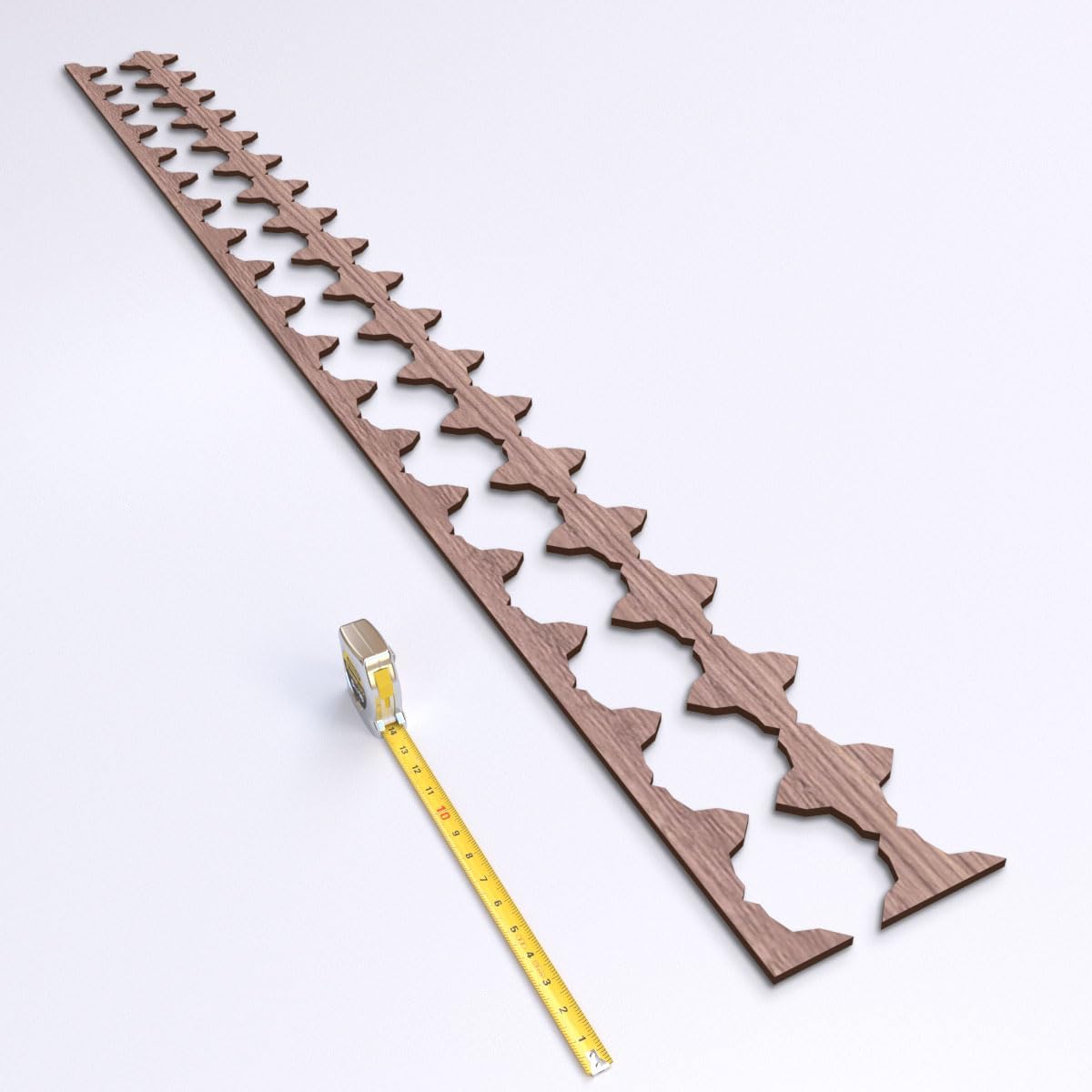 Ekena Millwork 94"H x 3/8"T Pandora Adjustable Wood Decorative Slat Wall Panel Kit, Walnut (contains 16 Slats + 1 Straight Edge Starter Slat)