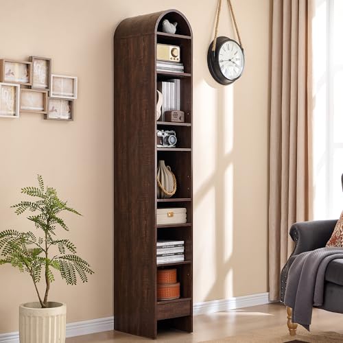 IFGET 67" Tall Arched Bookshelf, 8 Tiers Arch Bookcase with