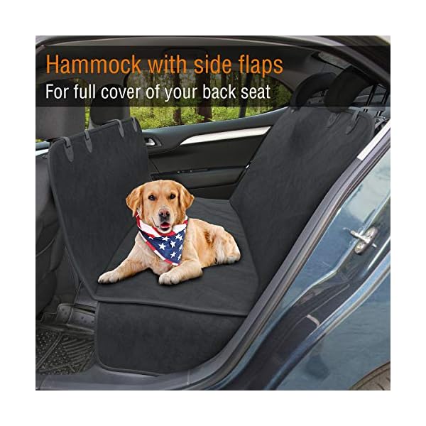 Active-Pets-Car-Seat-Cover-for-Dogs-XL-Waterproof-Dog-Seat-Cover-for-Back-Seat-in-SUV-or-Truck-Convertible-Pet-Hammock-Trunk-Protector-for-Travel-Black Convertible Pet Hammock