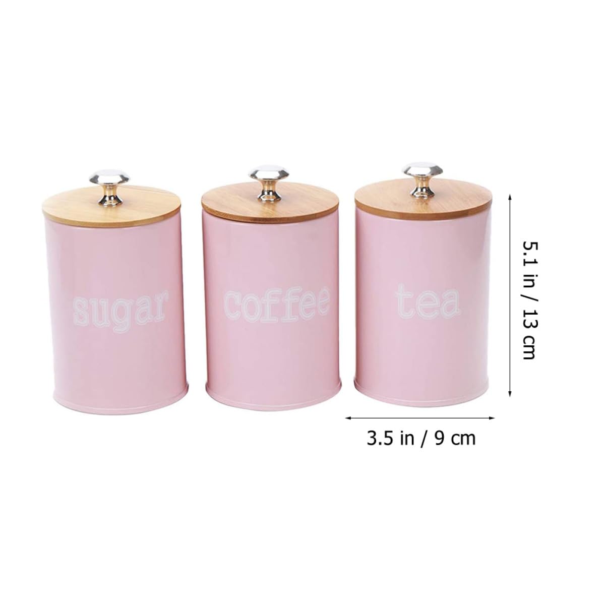 Sosoport Set 3 Barattoli per Conservazione Alimenti Secchi in Vetro Trasparente con Coperchio in Bambù, Contenitori Decorativi per Tè, Cereali, Chicchi di Caffè, per Cucina e